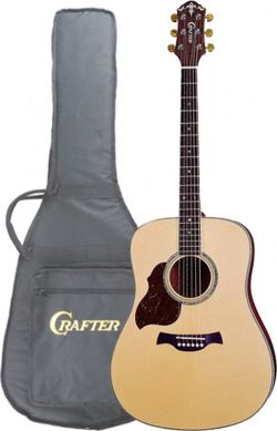 Акустическая леворукая гитара Crafter D-8L/N (с чехлом)