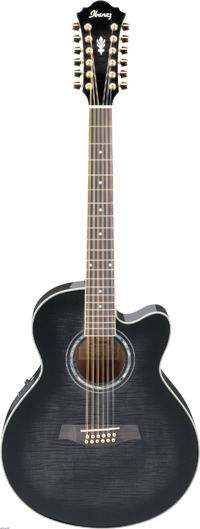 Акустическая гитара Ibanez AEL2012E Transparent Black Sunburst