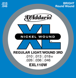 Струны для электрогитары D'Addario EXL-110W Regular Light Wound (никель) 10-46