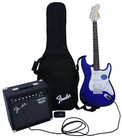 Гитарный комплект Fender Squier Affinity Strat HSS and Bullet 150 DSP AMP - Metallic Blue 