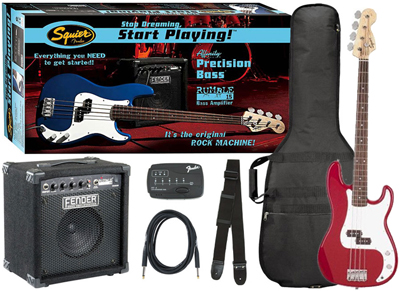 Бас-гитарный набор FENDER SQUIER AFFINITY P-BASS RUMBLE 15 AMP - METALLIC RED